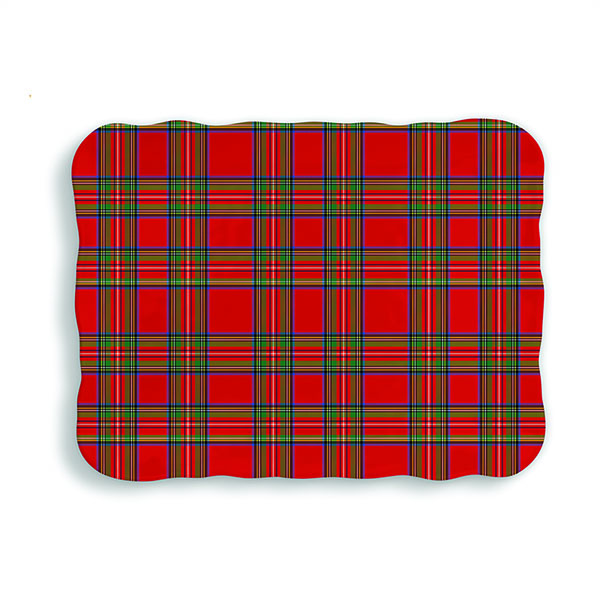 Tartan Cookie Tray - scalloped edge, 15 inches by 12 inches