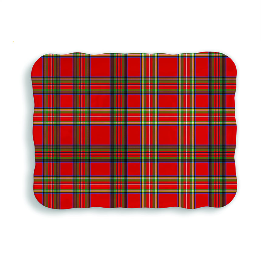 SALE Tartan Cookie Tray - scalloped edge, 15 inches by 12 inches