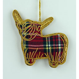 Tartan Highland Cow Ornament