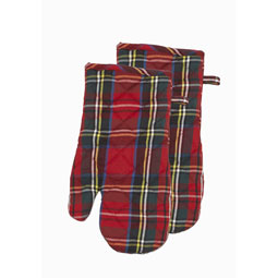 SALE Tartan Oven Mitts - set of two