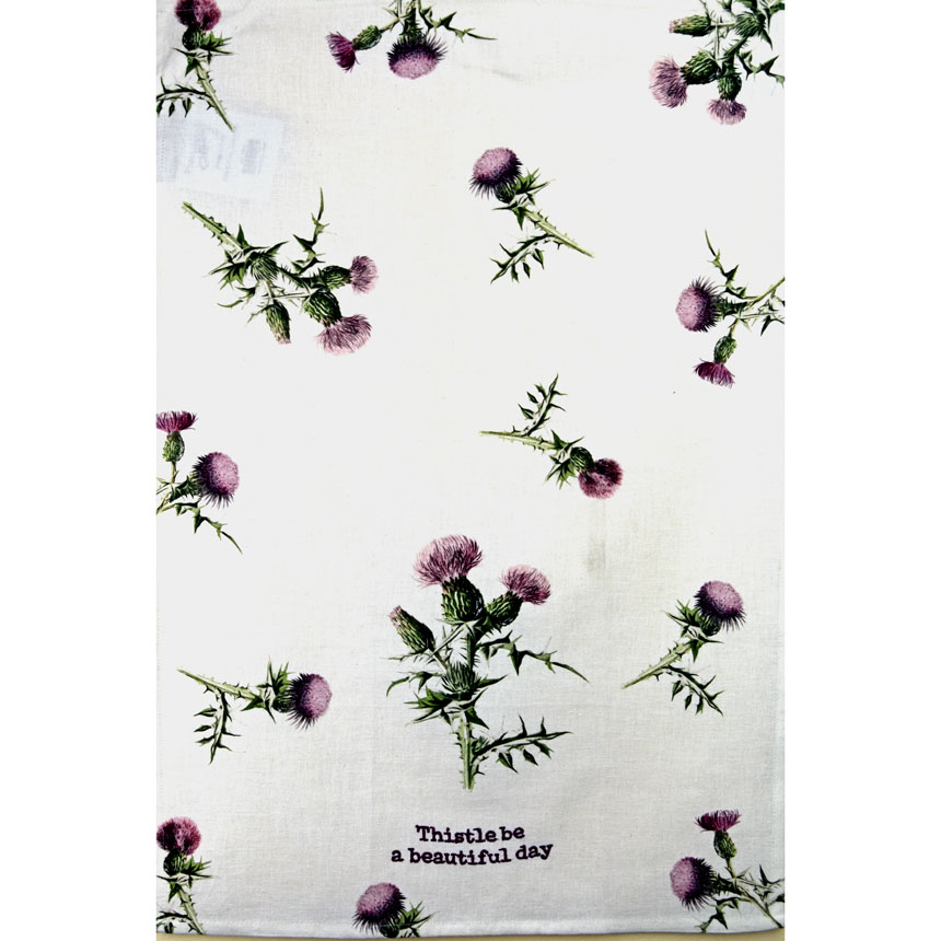 Thistle Be A Beautiful Day Teatowel