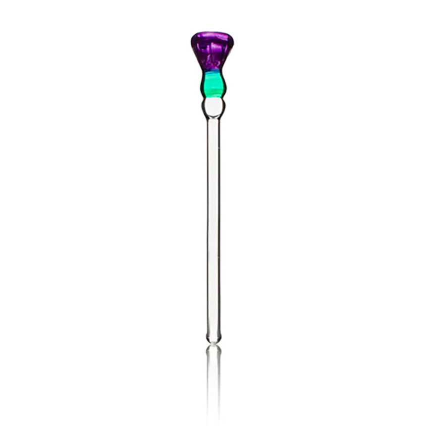Thistle topped Glass Cocktail Stirrer - 5" tall