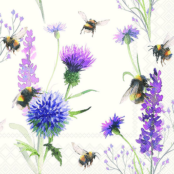 Thistle & Bumblebee Napkins - pack of 20