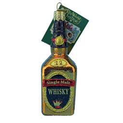 SALE Single Malt Whisky Bottle Glass Ornament