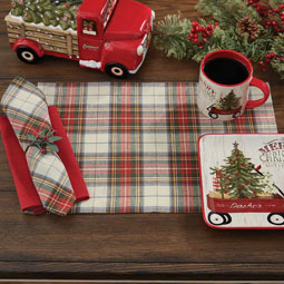 SALE Through the Woods Plaid Placemats - set of four