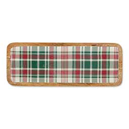 SALE Yuletide Plaid Tray - 16 by 6 inches