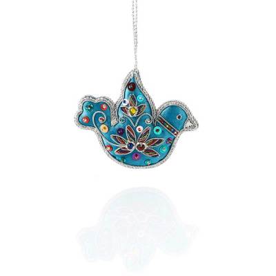 Blue Dove Zari Ornament