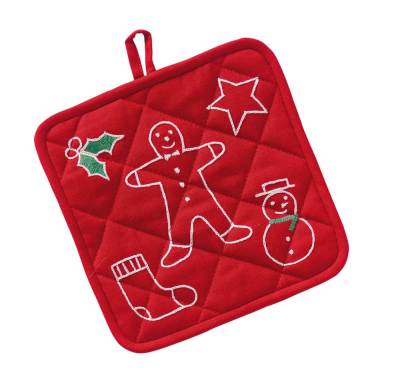 Cookie Cutter Embroidered Pot Holder