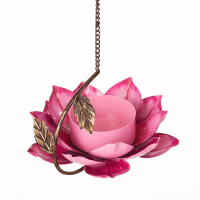 Rani Hanging Lotus Bird Feeder - Small Pink