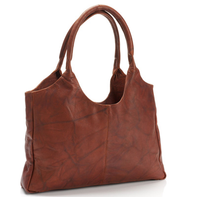 Mottled Antique Brown Leather Bag