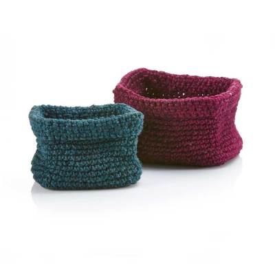 Mulberry & Eucalyptus Yanda Crocheted Nesting Baskets
