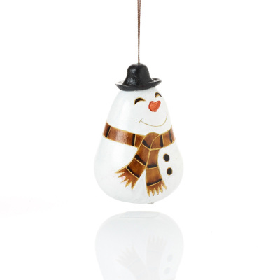 Happy Snowman Gourd Ornament