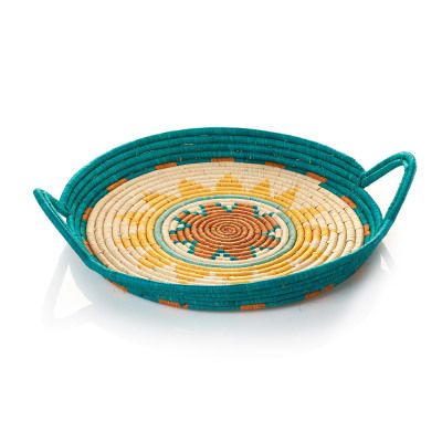 Turaco Feather Teal Tray