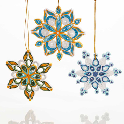 Quilled Snowflake Ornaments - Set of 3