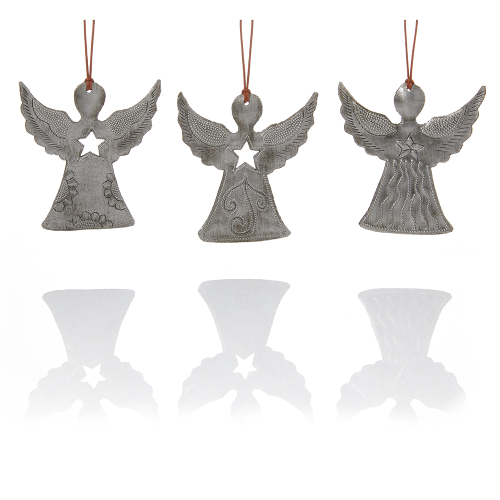 Oil Drum Angel Ornaments - Set of 3