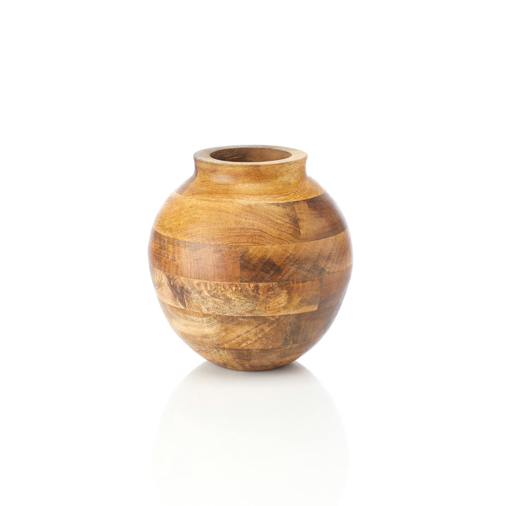 Mango Wood Oval Vase