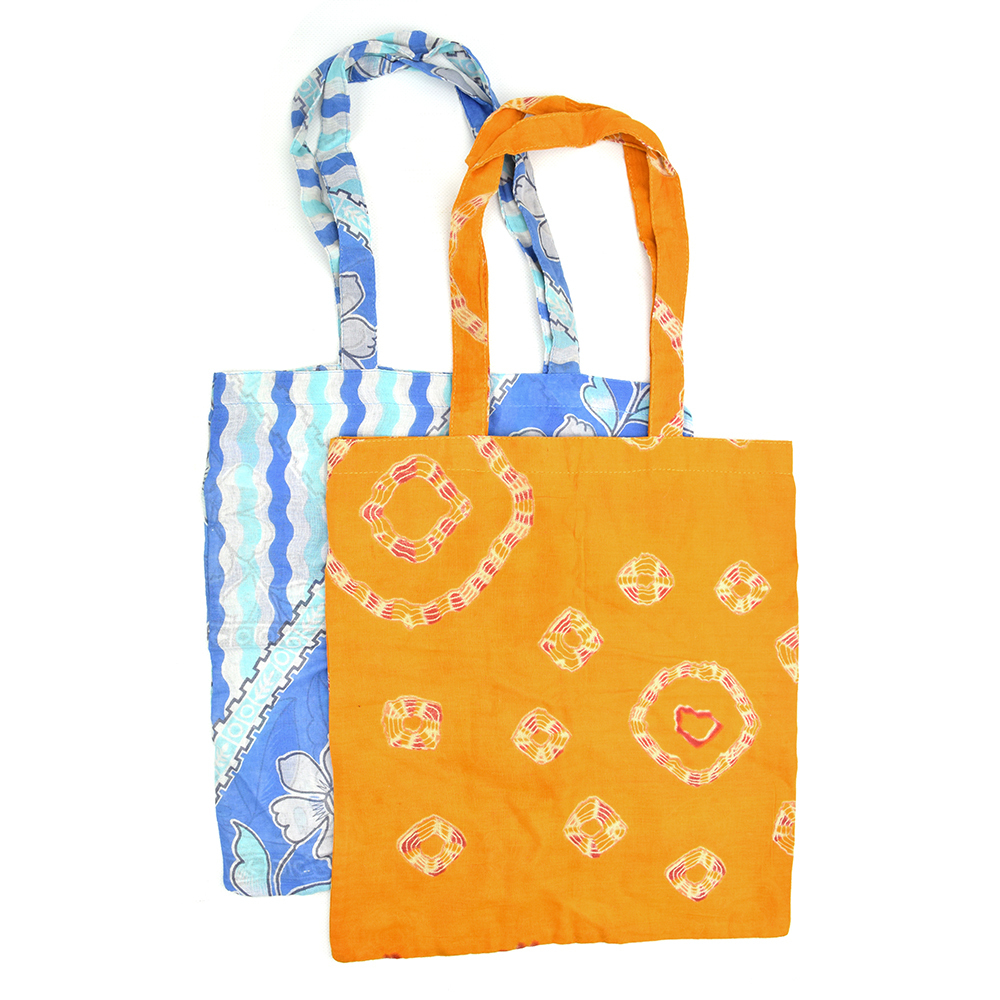 Upcycled Sari Tote Bags - Set of 2