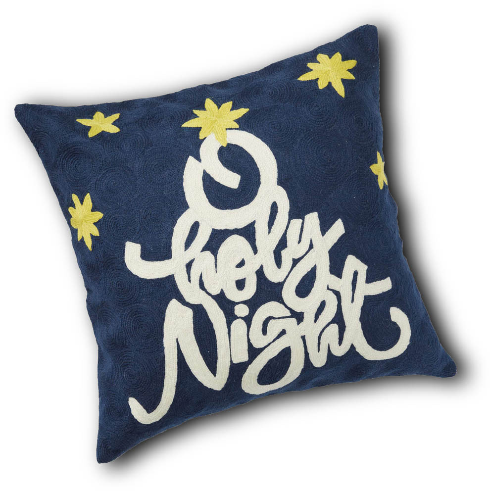 O Holy Night Crewelwork Pillow