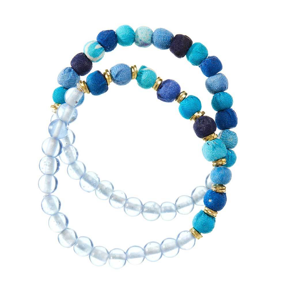Neela Sari & Glass Bracelets - Set of 2