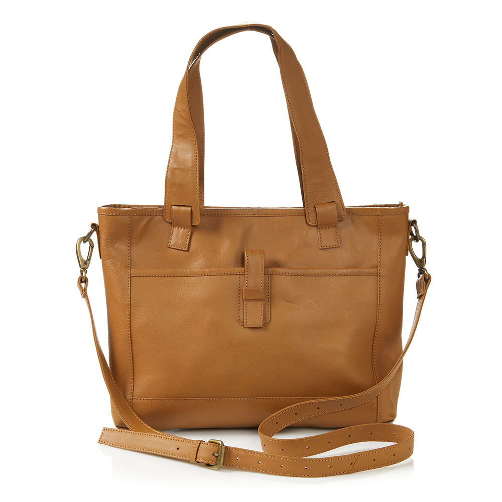 Camel All-for-One Leather Bag