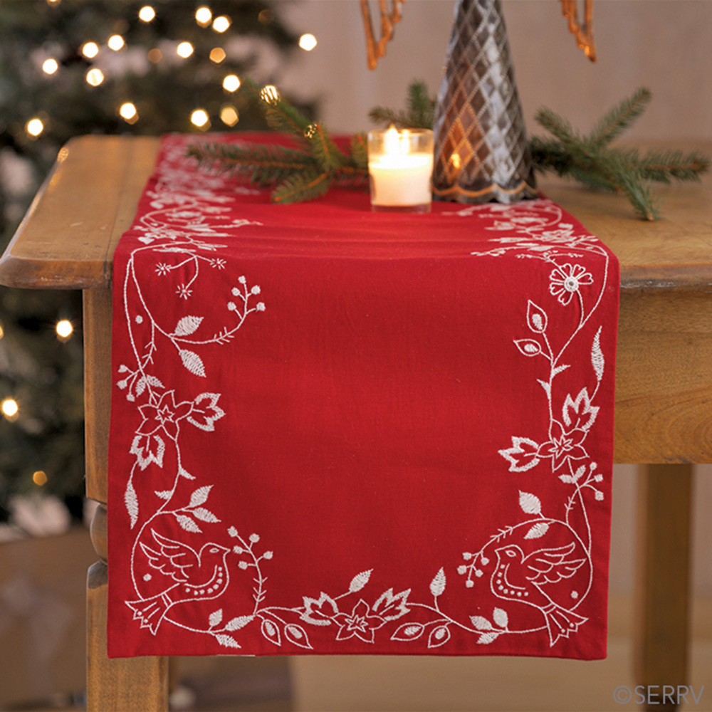 Doves of Peace Holiday Table Runner