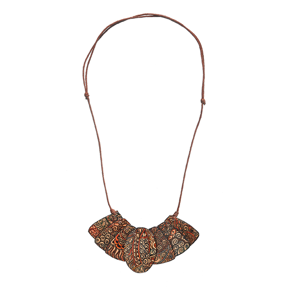 Java Batik Leather Necklace