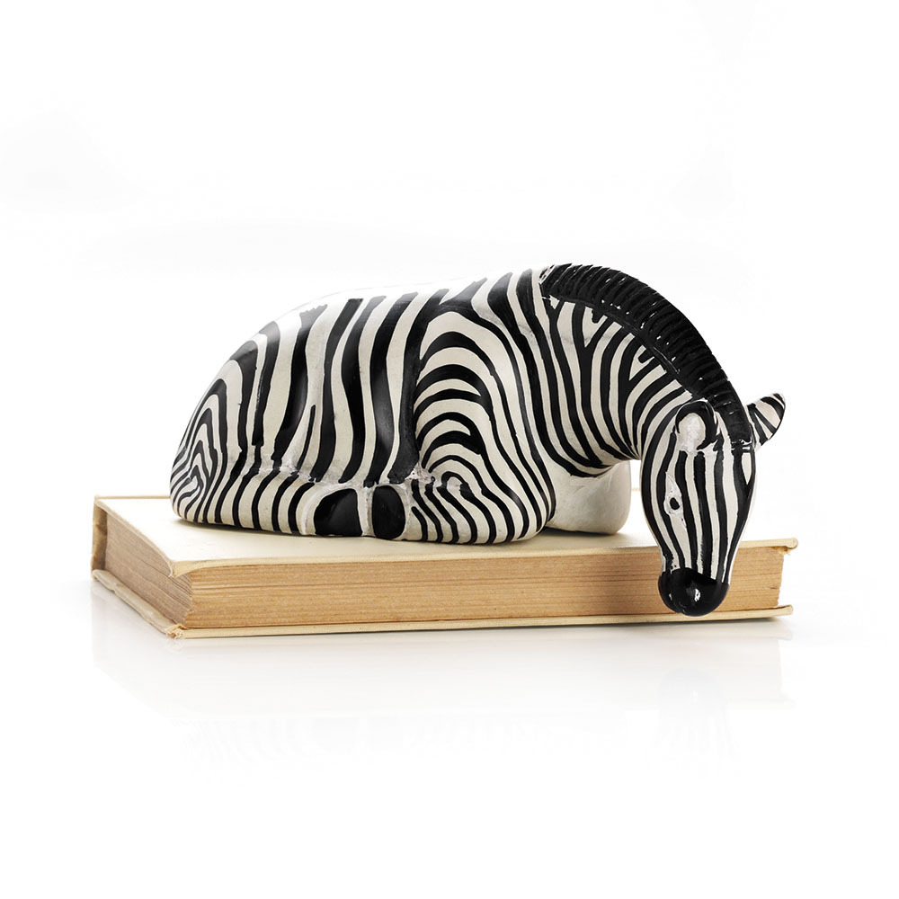Zebra Soapstone Shelf Sculpture