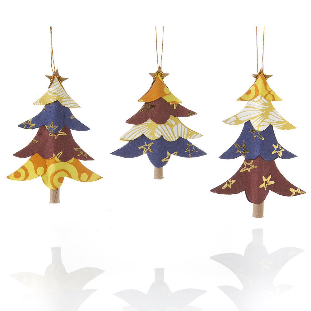Christmas Forest Paper Ornaments - Set of 3