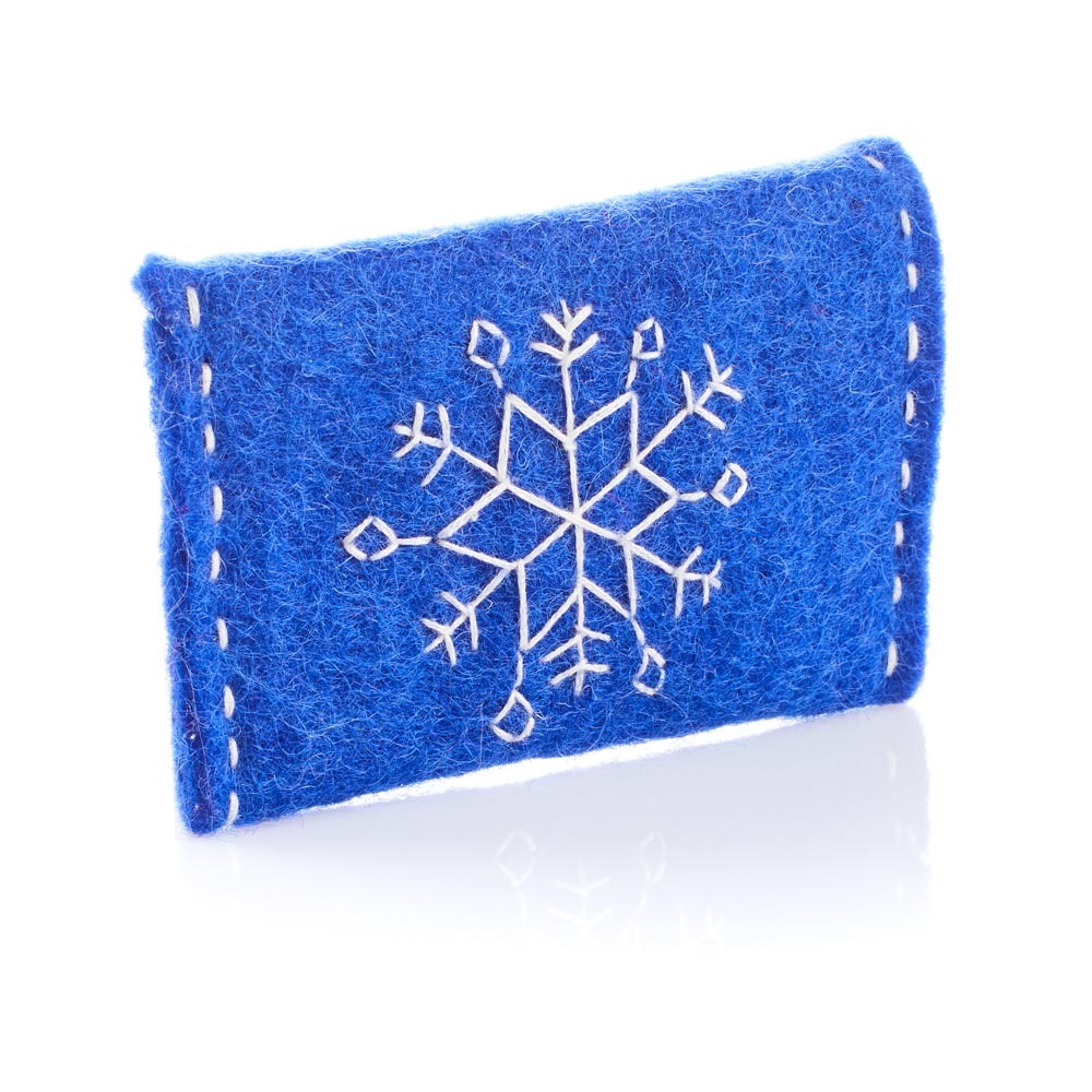 Blue Snowflake Gift Card Holder