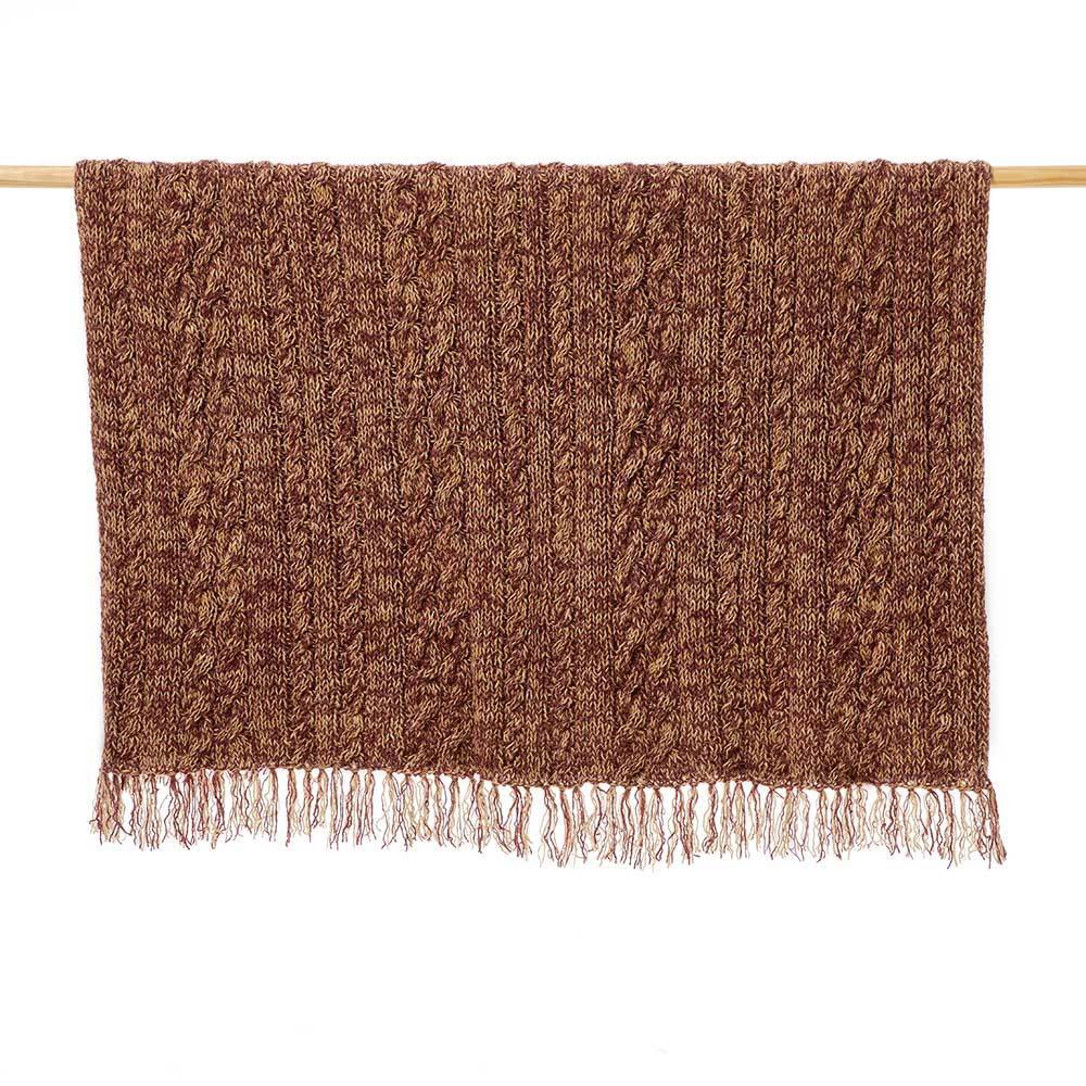 Claret Dhani Cable Knit Throw
