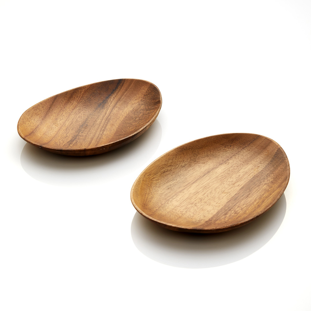 Acacia Wood Oblong Plates - Set of 2