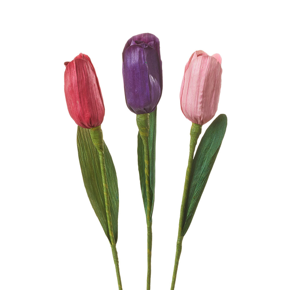 Corn Husk Tulips - Set of 3