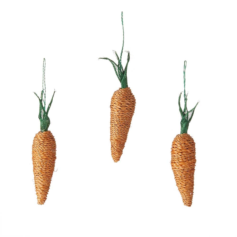 Abaca Carrot Ornaments - Set of 3