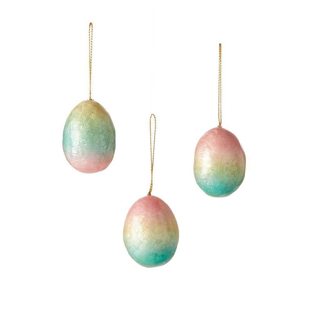 Ombre Capiz Egg Ornaments - Set of 3