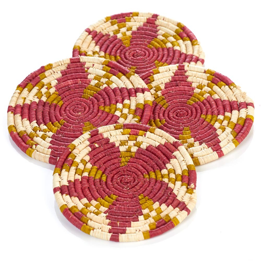 Malai Raffia Coasters - Set of 4