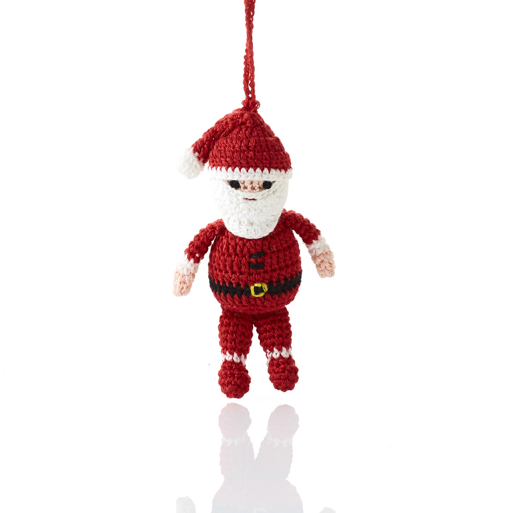Crocheted Jolly Santa Ornament