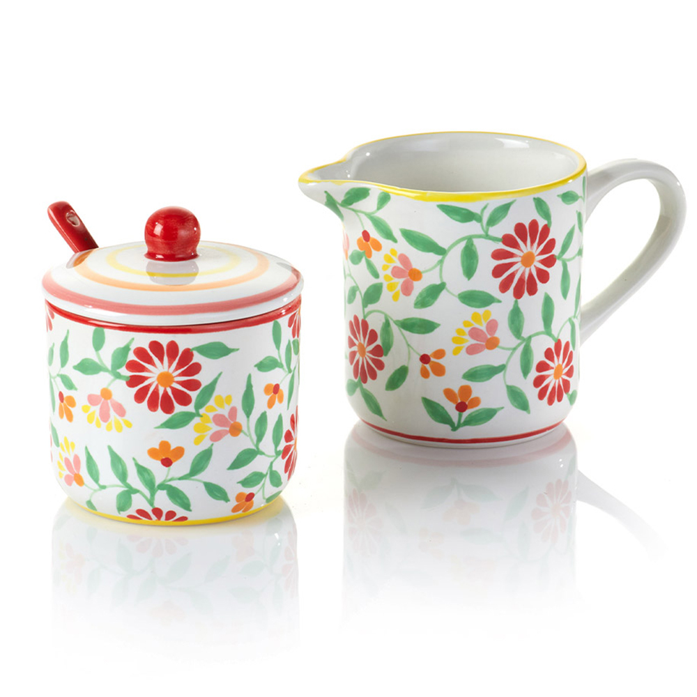 Sang Hoa Ceramic Sugar Pot & Creamer
