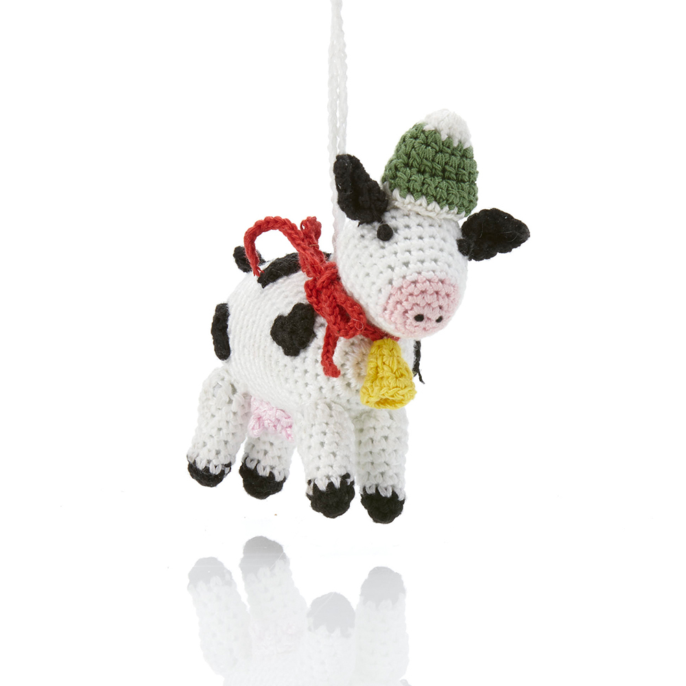 Barnyard Christmas Cow Ornament