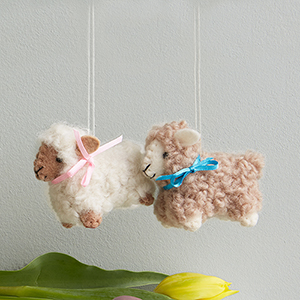 Woolly Lamb Ornaments - Set of 2