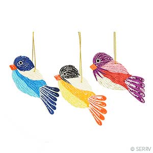 Quilled Birds Ornaments - Set of 3