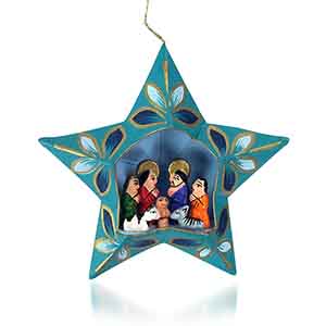 Product Image of Teal Star Nativity Ornament