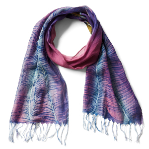Product Image of Rajasi Peacock Hand-Painted Scarf