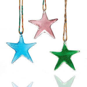Product Image of Glass Star Ornaments - Set of 3