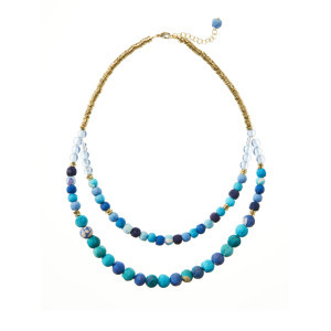 Product Image of Neela Sari & Glass Multistrand Necklace 
