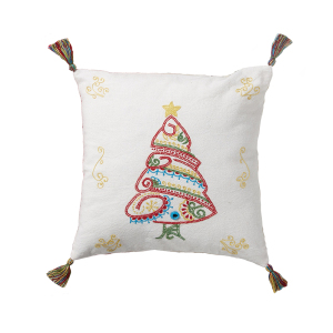 Product Image of Embroidered Christmas Tree Pillow