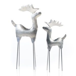 Product Image for Hammered Silver Reindeer Set