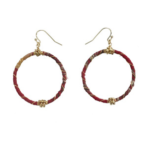 Product Image of Upcycled Sari Wire Wrap Earrings