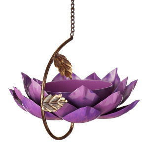 Product Image of Rani Hanging Lotus Bird Feeder - Large Purple