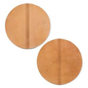 Product Image of Caramel Leather Chargers - Set of 2