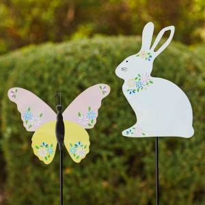 Product Image of Butterfly & Bunny Garden Stakes - Set of 2